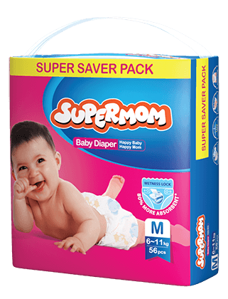 P33 Supermom Baby Diaper Belt Style M (6-11kg) -50 Pads
