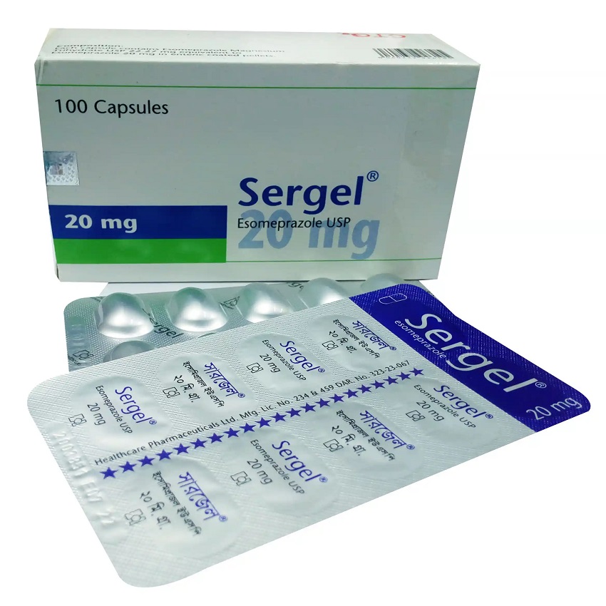 Sergel 20 (20mg Capsule), Generic: Esomeprazole Magnesium Trihydrate