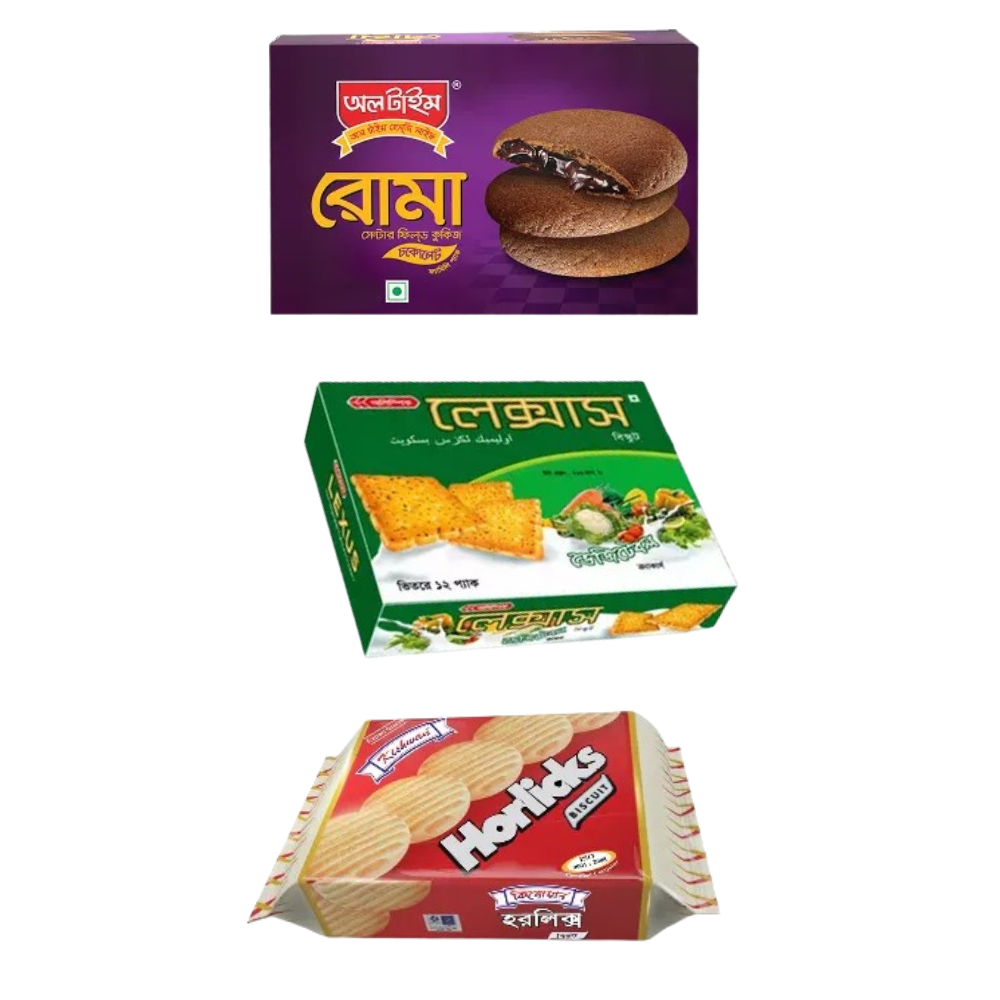 Lexus Biscuit with Horlicks & Roma (Brand: Olympic / Kishwan / Banoful / Ispahani / Dekko)