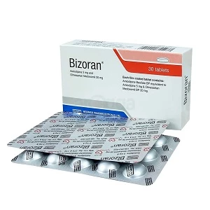 Bizoran 5/20 Tablet-(5mg+20mg) Generic Name: Amlodipine + Olmesartan Medoxomil