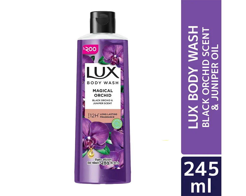 Lux Body Wash or Shower Gel (Black Orchid Scent & Juniper Oil)