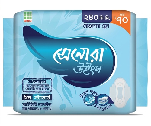 Senora Sanitary Napkin (Senora Wings with secret pocket 240 mm long) 8 Pads